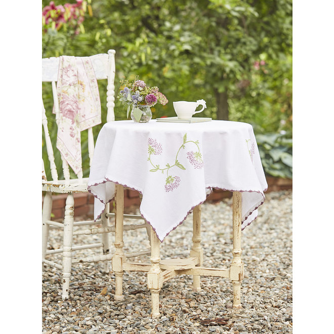 Misty Morning Embroidered Tablecloth 36x36