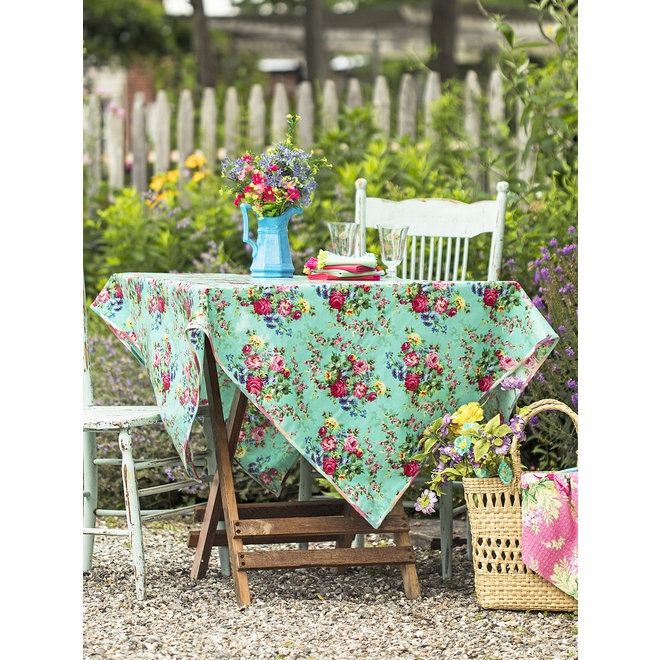 Cottage Rose Oilcloth Tablecloth