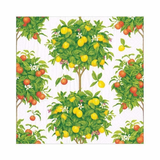 Citrus Topiaries White Paper Luncheon Napkins