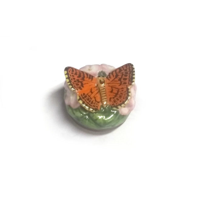 Silver Washed Fritillary Enamel Trinket Box