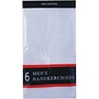 Samuel Lamont Men's 6 White Satin Border Handkerchiefs