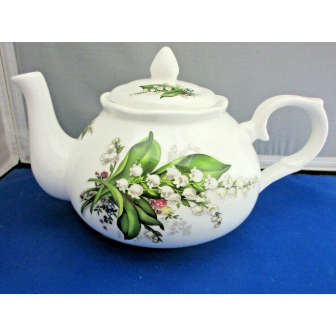 Adderley Ceramics - Lily of The Valley Amber Teapot