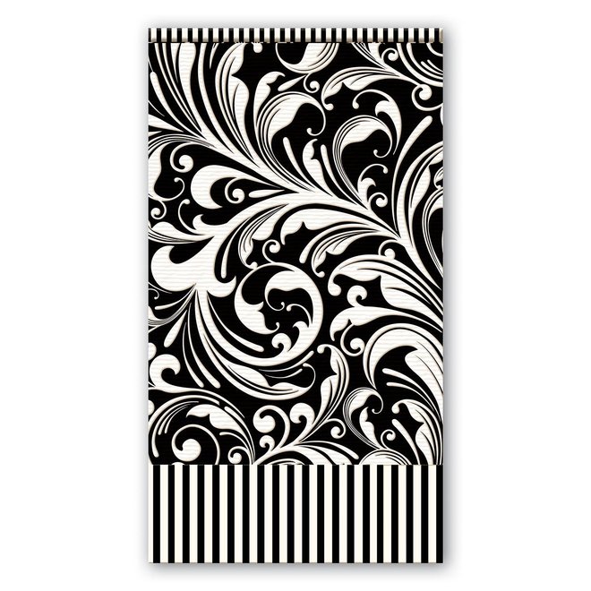 Michel Black Florentine Paper Hostess Napkins