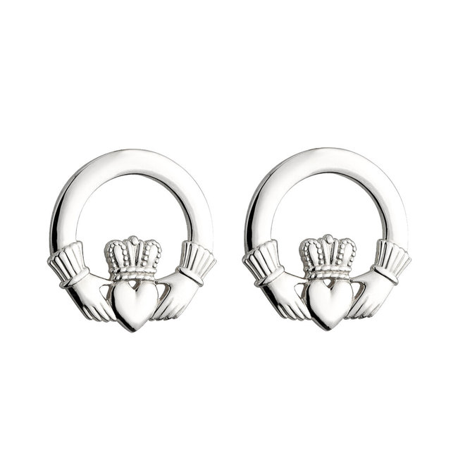 Claddagh Silver Stud Earrings