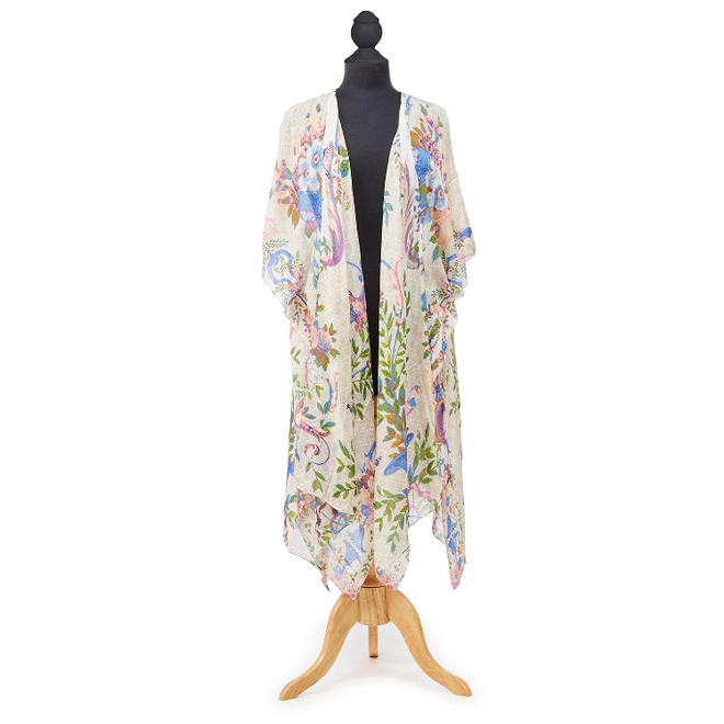 Opulent Peach Long Kimono