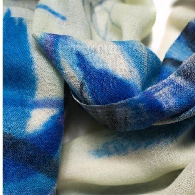 Marino Wool Scarf in Atlantic Blue