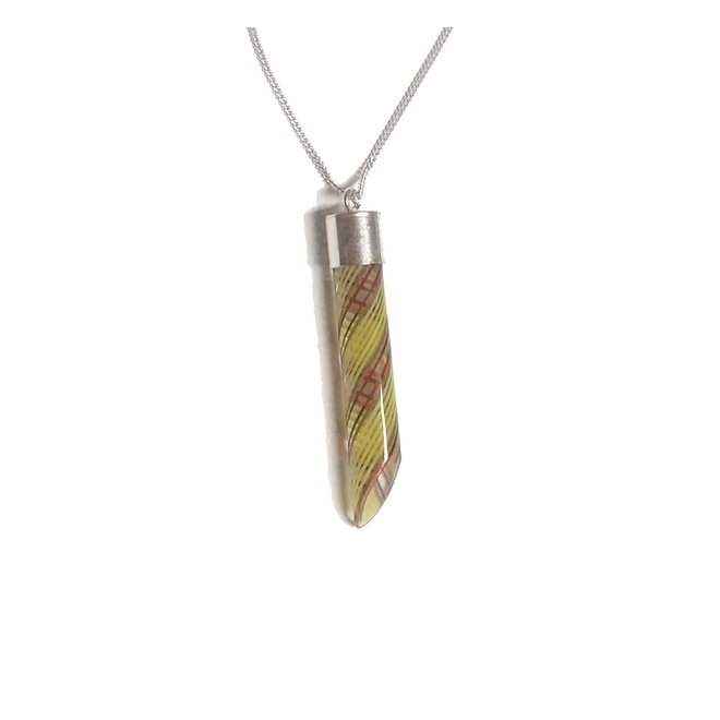 Yellow & Orange Glass Pendent Necklace