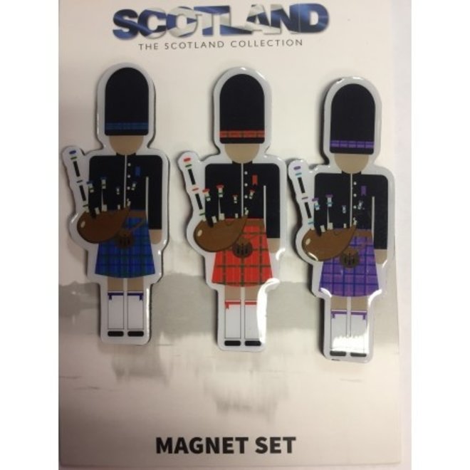 Scottish Piper Magnets, Set of 3