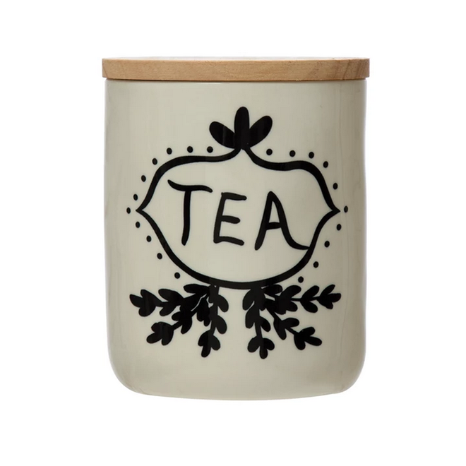 Round Stoneware Tea Jar