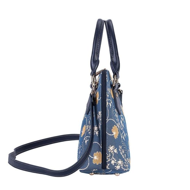 Jane Austen Blue Convertible Top Handle Handbag