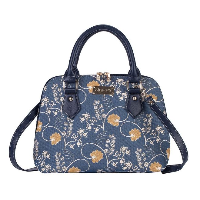 Jane Austen Blue Convertible Top Handle Handbag
