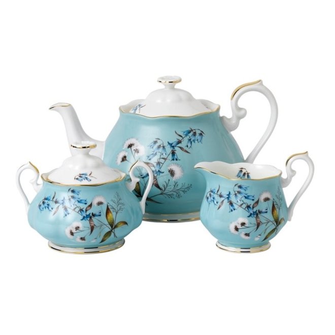 100 Years of Royal Albert 1950s Festival Teapot, Cream, & Sugar Set