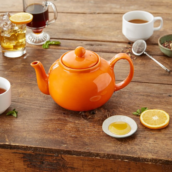 Orange Stoneware Teapot
