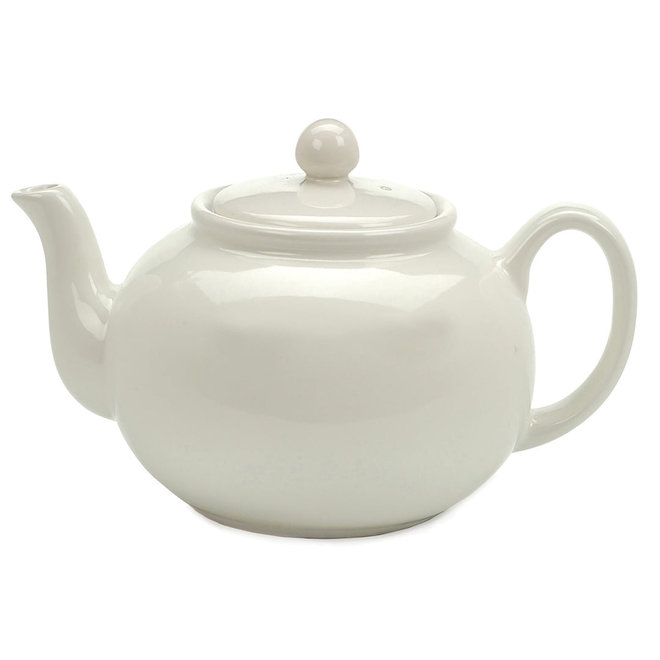 White Stoneware Teapot