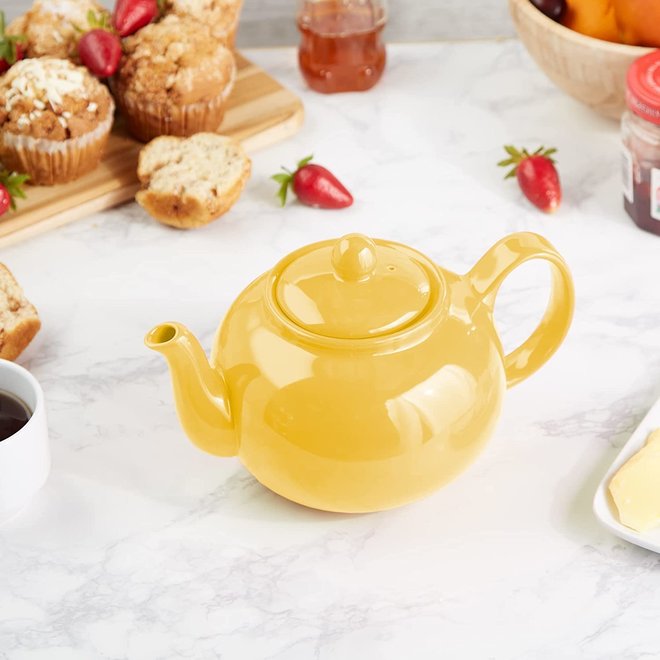 Stoneware Teapot, Yellow