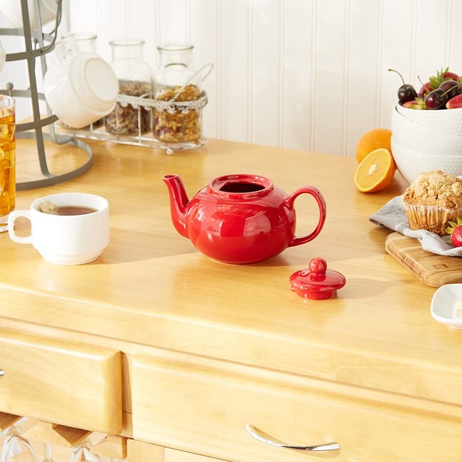 Red Stoneware Teapot