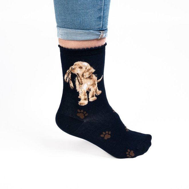 'Hopeful' Labrador Navy Women's Socks