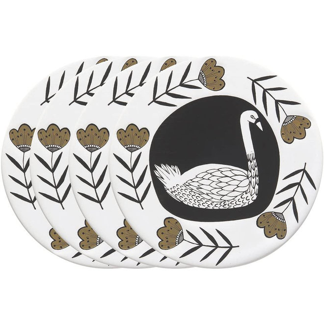 Ceramic Swan Coasters