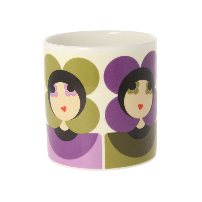 Orla Kiely Luna Purple & Olive Mug