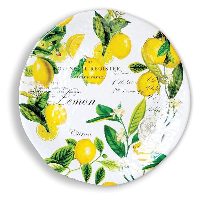 Lemon Basil Melamine Large Round Platter