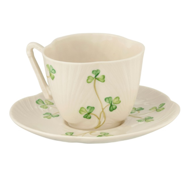 Shamrock Harp Teacup & Saucer