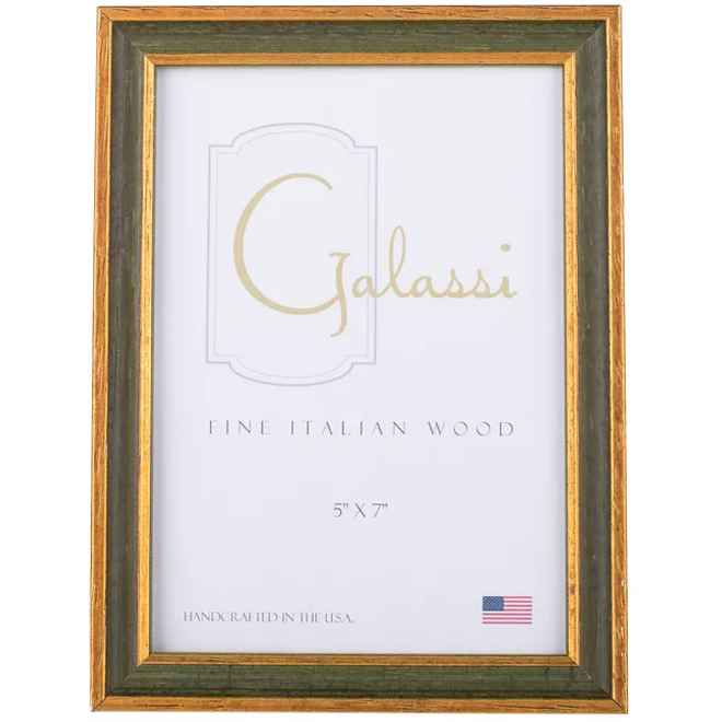 Galassi 5 inch x 7 inch Primary Green Traditional Picture Frame