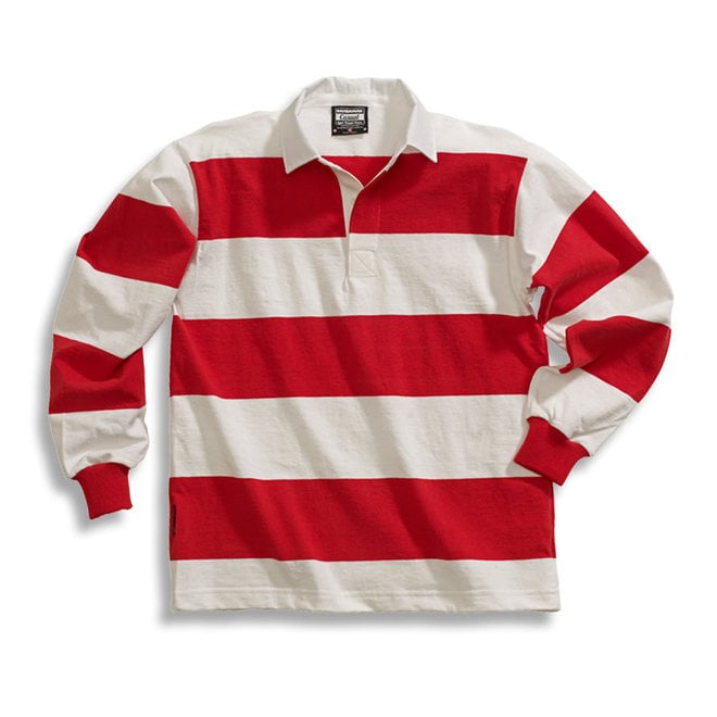 Classic 4 Inch White/Red  Rugby Shirt