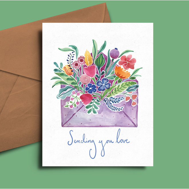 An Envelope of Flowers Card