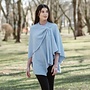Light Blue Lambswool Draped Shawl