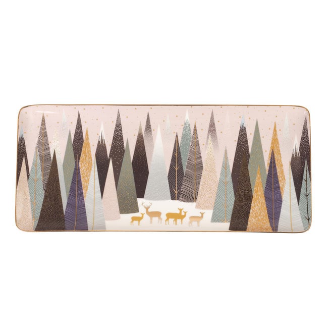 Sarah Miller Frosted Pines Sandwich Tray