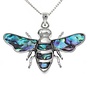 Paua Shell Bee Pendant Necklace