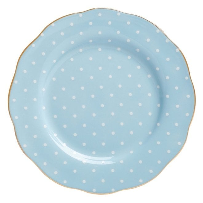 Polka Blue Vintage Salad Plate