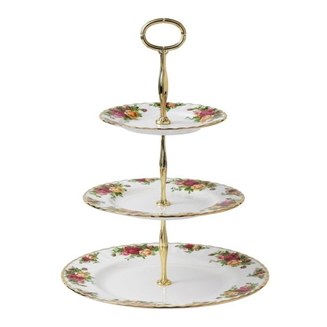 Old Country Roses 3 Tier Cake Stand