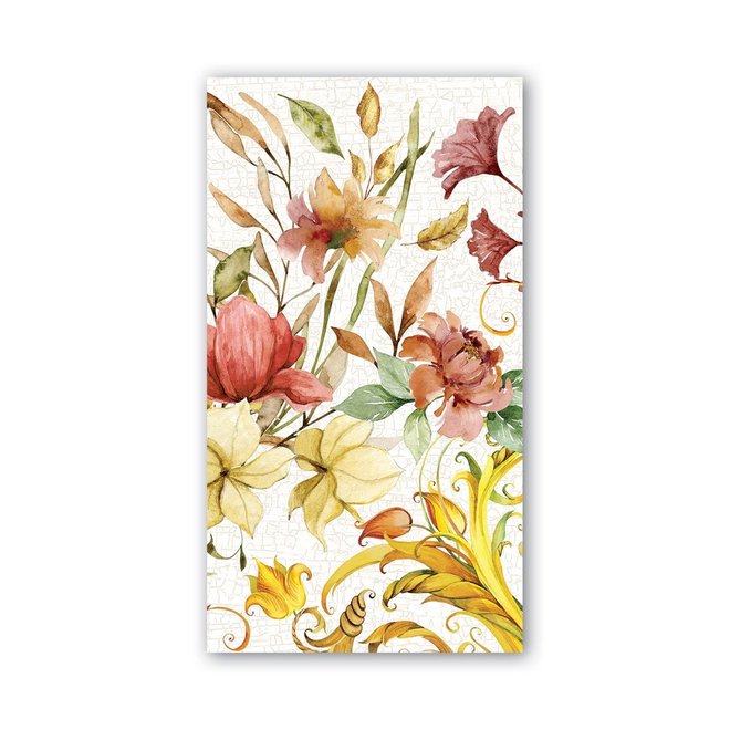 Fall Leaves & Flowers Paper Hostess Napkins