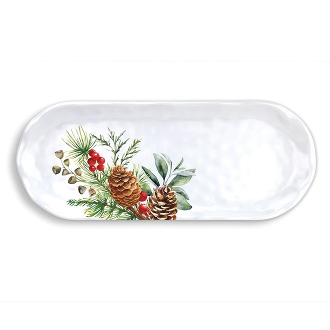 White Spruce Melamine Serveware Accent Tray