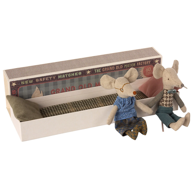 Grandma & Grandpa Mice in Matchbox