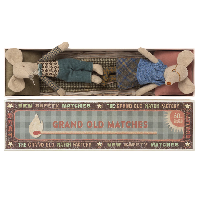 Grandma & Grandpa Mice in Matchbox