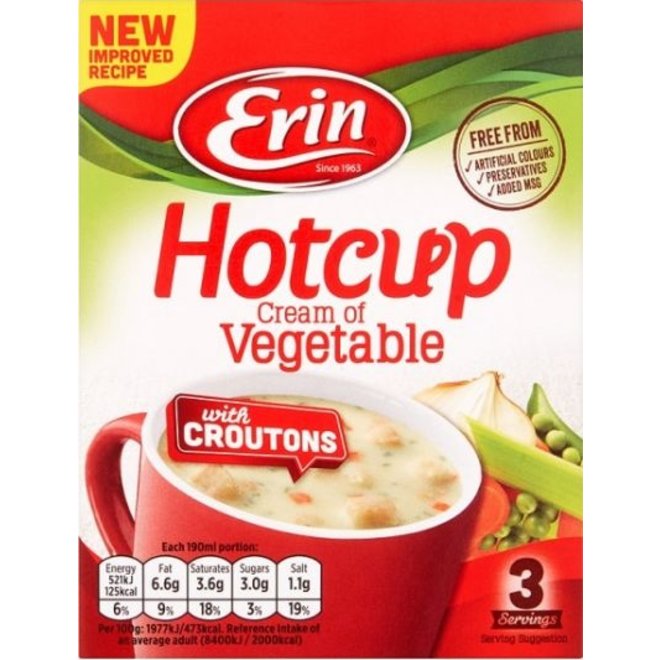 Erin Hot Cup Cream of Vegetable Soup with Croutons