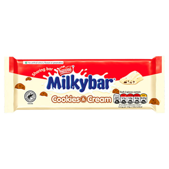 Milkybar Cookies & Cream Bar 90g