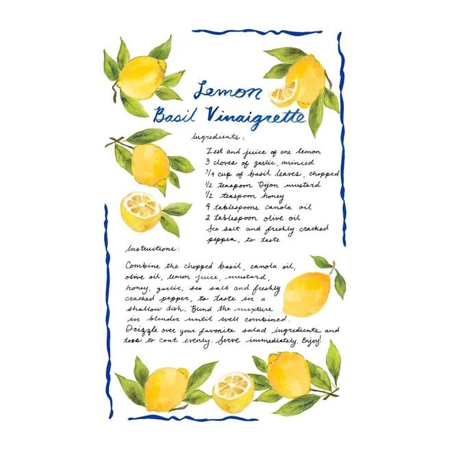 Lemon Basil Spoon Rest and Tea Towel Gift Set