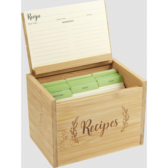 Bamboo Recipe Box Set