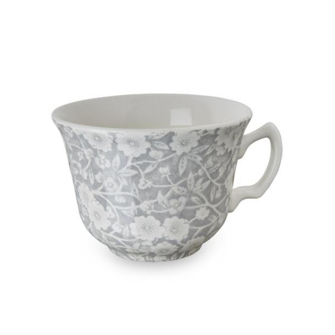 Burleigh Pottery Dove Grey Calico Teacup & Saucer - British Isles