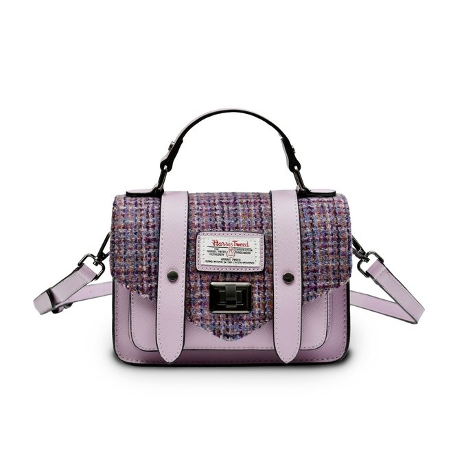 Harris Tweed Violet Mini Dogtooth Mini Satchel
