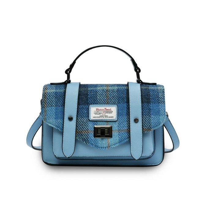 Harris Tweed Blue Tartan Mini Satchel