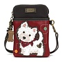 Westie Crossbody Cellphone Bag, Burgundy