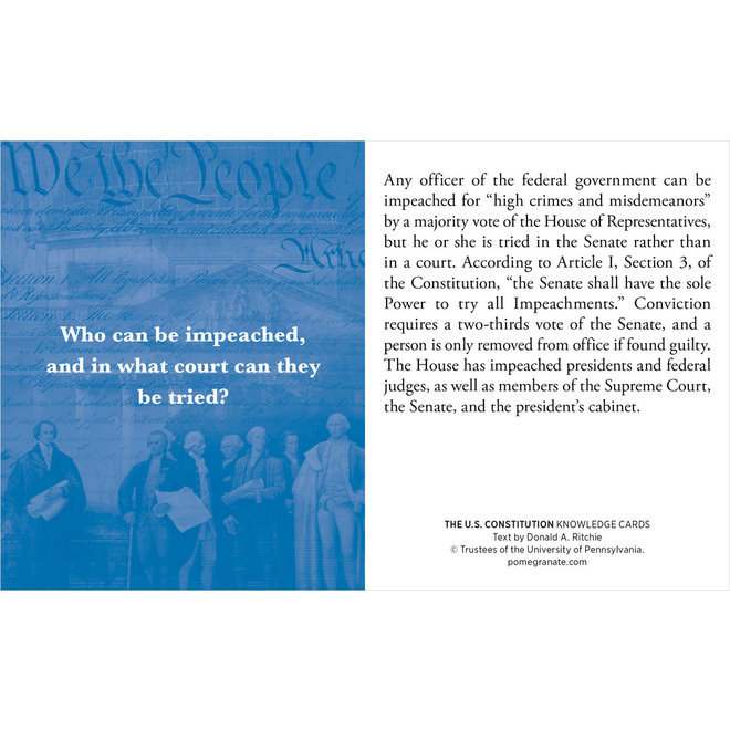 The U.S. Constitution Quiz Deck Knowledge Cards