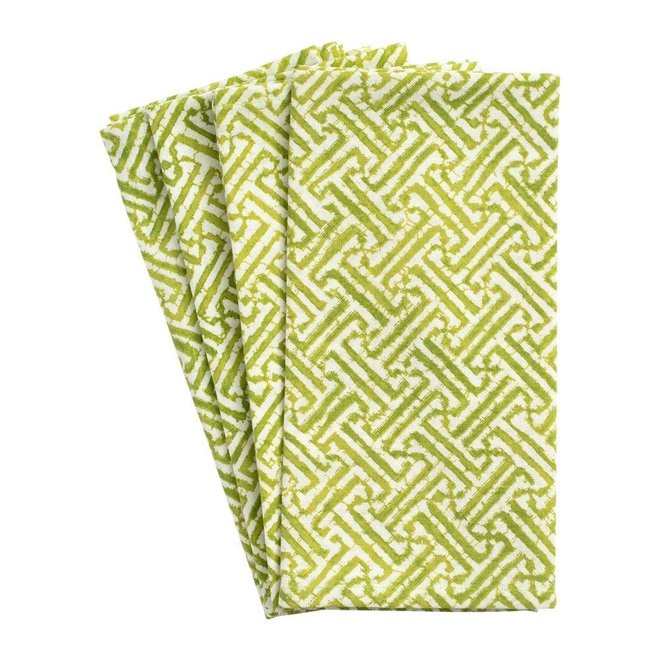 Fretwork Green Cotton Napkin Set