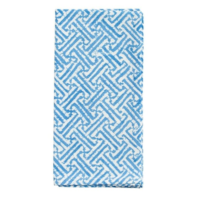 Fretwork Blue Cotton Napkin Set