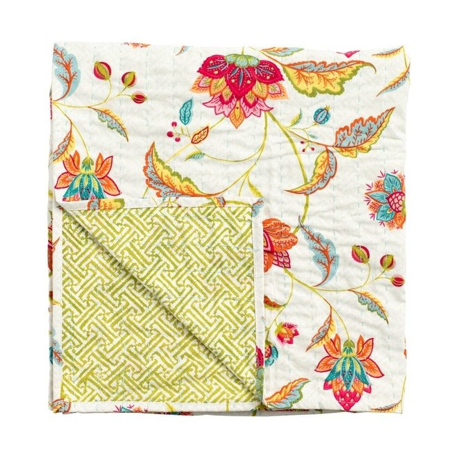 Passage to India & Green Fretwork Reversible Square Tablecloth