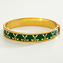 Golf Club Emerald & Gold Hinged Bangle
